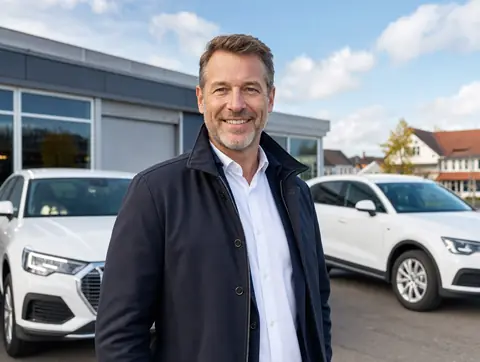 Verkäufer aus Neuss mit dem verkauften Fahrzeug