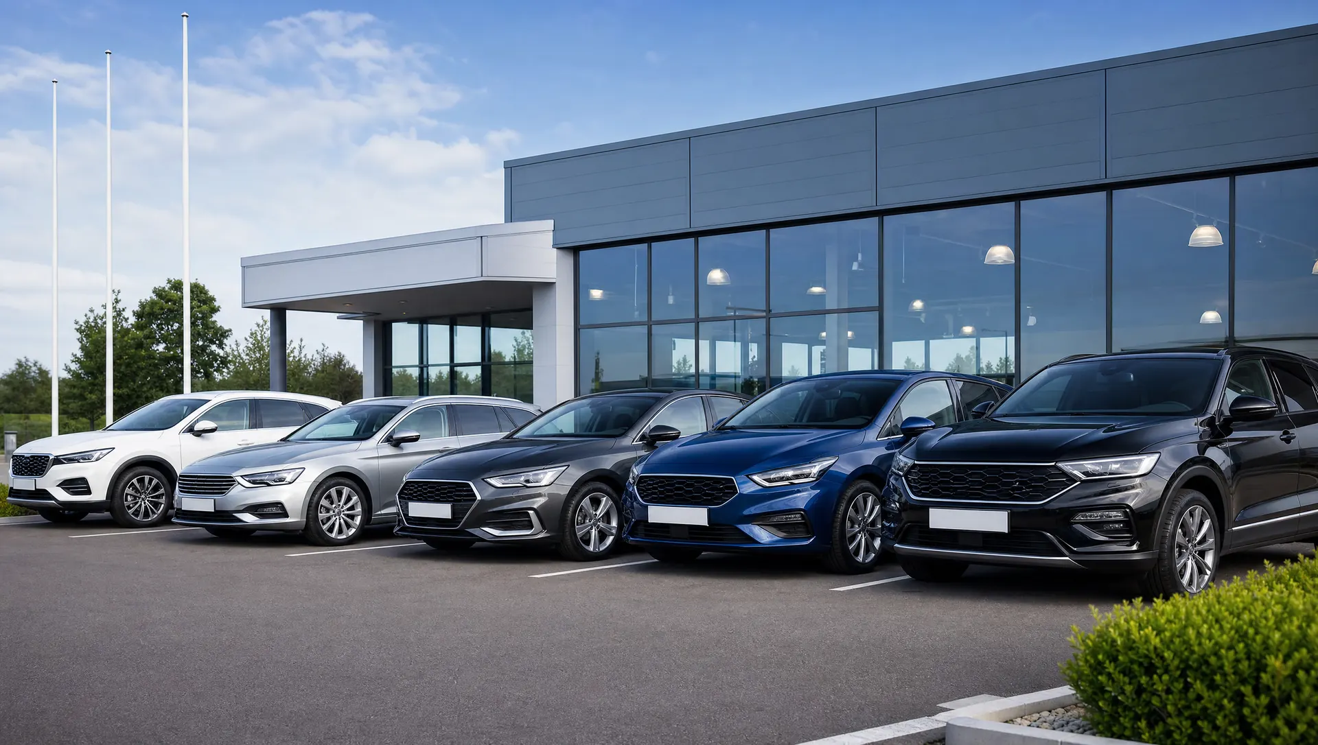 Angekaufte Fahrzeuge vor dem Autohaus – Autoankauf Grevenbroich
